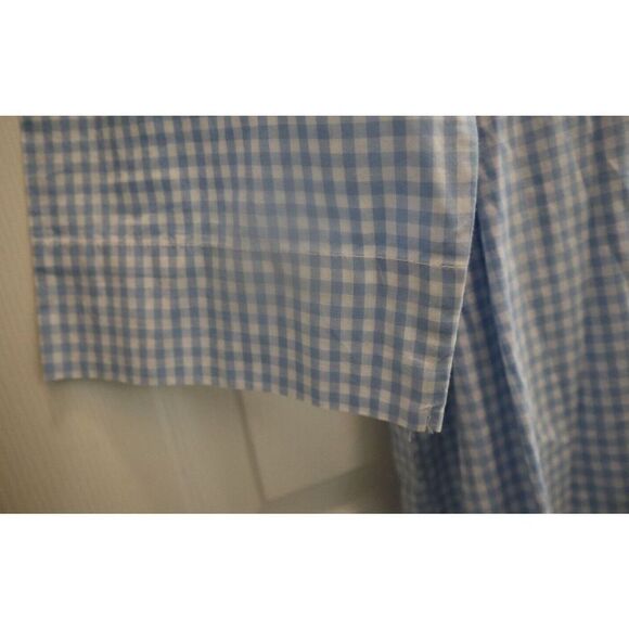 Club Room Men's Sz S/M Light Blue Gingham Pattern Woven 100% Cotton Lounge Robe - Picture 6 of 6